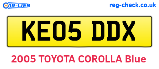 KE05DDX are the vehicle registration plates.