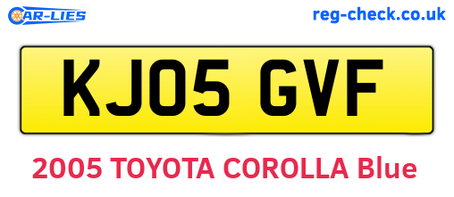KJ05GVF are the vehicle registration plates.