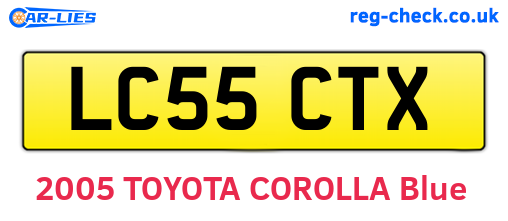LC55CTX are the vehicle registration plates.