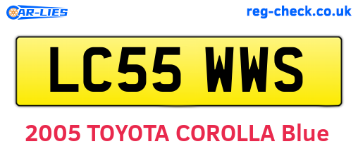 LC55WWS are the vehicle registration plates.