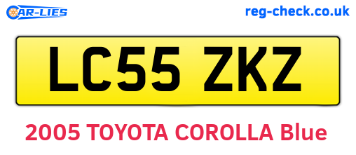 LC55ZKZ are the vehicle registration plates.