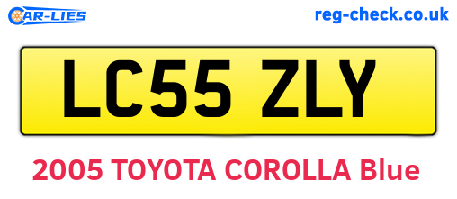 LC55ZLY are the vehicle registration plates.