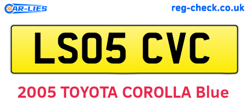 LS05CVC are the vehicle registration plates.