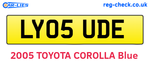 LY05UDE are the vehicle registration plates.