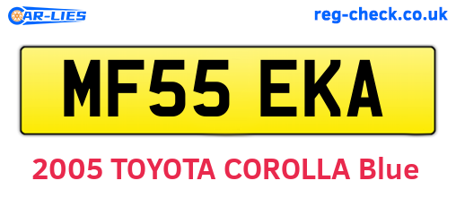 MF55EKA are the vehicle registration plates.