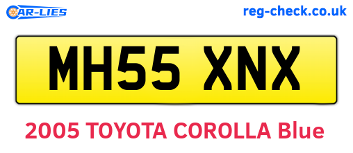 MH55XNX are the vehicle registration plates.