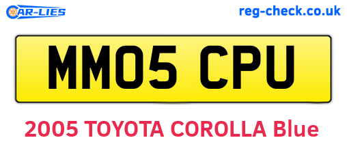 MM05CPU are the vehicle registration plates.