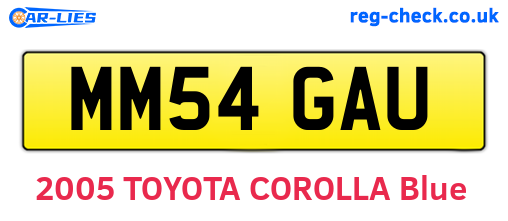 MM54GAU are the vehicle registration plates.