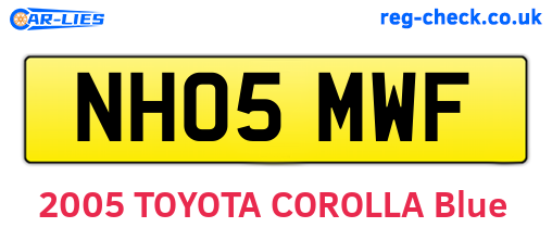 NH05MWF are the vehicle registration plates.