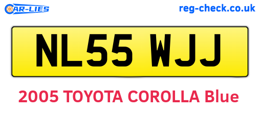 NL55WJJ are the vehicle registration plates.