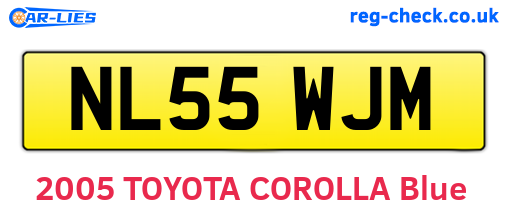 NL55WJM are the vehicle registration plates.