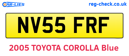 NV55FRF are the vehicle registration plates.