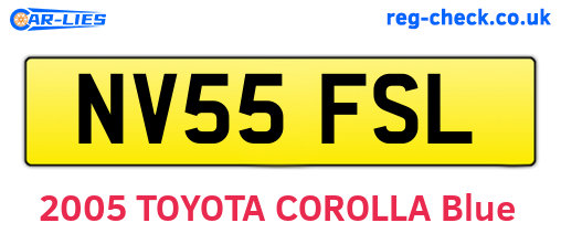 NV55FSL are the vehicle registration plates.
