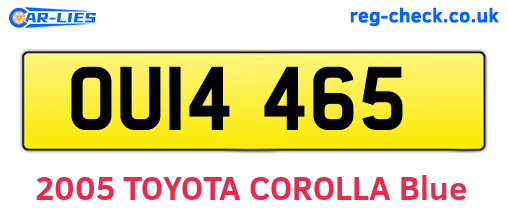 OUI4465 are the vehicle registration plates.