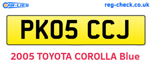 PK05CCJ are the vehicle registration plates.
