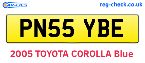 PN55YBE are the vehicle registration plates.