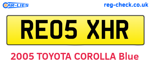 RE05XHR are the vehicle registration plates.