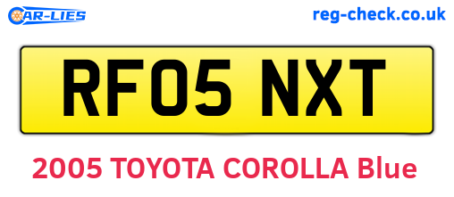 RF05NXT are the vehicle registration plates.