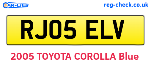 RJ05ELV are the vehicle registration plates.