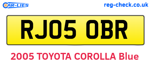 RJ05OBR are the vehicle registration plates.