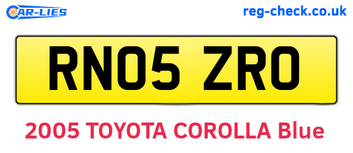 RN05ZRO are the vehicle registration plates.