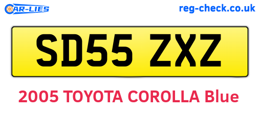 SD55ZXZ are the vehicle registration plates.