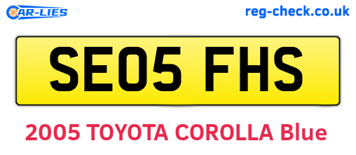SE05FHS are the vehicle registration plates.