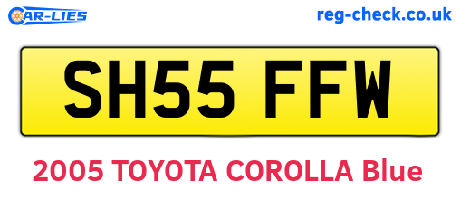 SH55FFW are the vehicle registration plates.