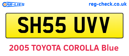 SH55UVV are the vehicle registration plates.