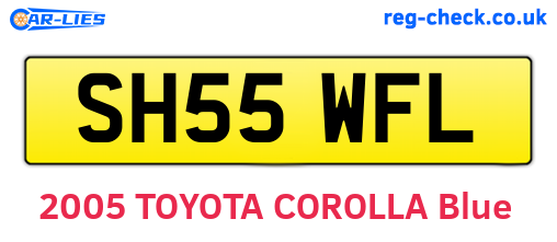 SH55WFL are the vehicle registration plates.