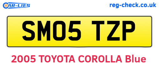 SM05TZP are the vehicle registration plates.