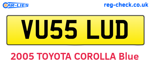 VU55LUD are the vehicle registration plates.