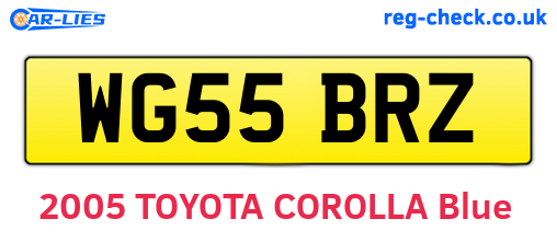 WG55BRZ are the vehicle registration plates.