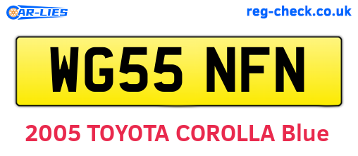 WG55NFN are the vehicle registration plates.