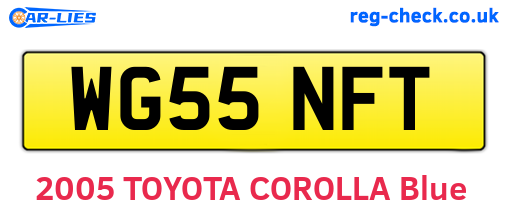 WG55NFT are the vehicle registration plates.