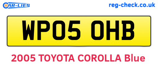 WP05OHB are the vehicle registration plates.