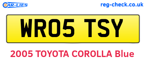 WR05TSY are the vehicle registration plates.