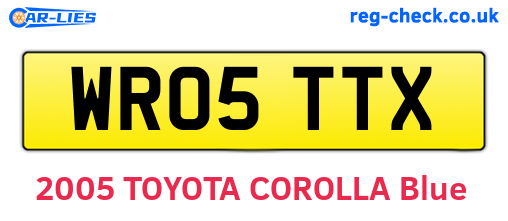 WR05TTX are the vehicle registration plates.