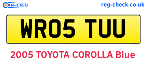 WR05TUU are the vehicle registration plates.