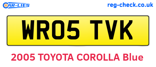 WR05TVK are the vehicle registration plates.