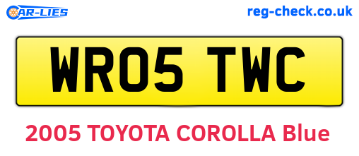 WR05TWC are the vehicle registration plates.