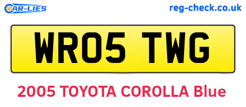 WR05TWG are the vehicle registration plates.