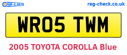 WR05TWM are the vehicle registration plates.