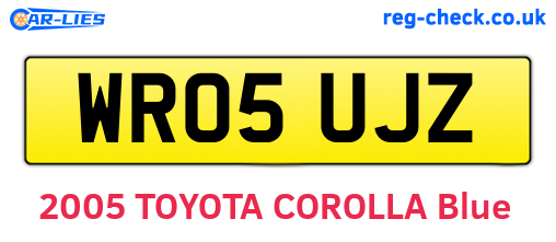 WR05UJZ are the vehicle registration plates.