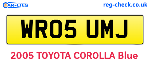WR05UMJ are the vehicle registration plates.