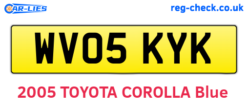 WV05KYK are the vehicle registration plates.