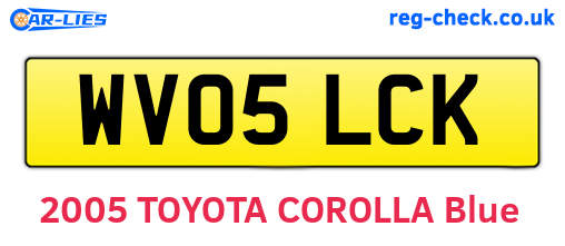 WV05LCK are the vehicle registration plates.