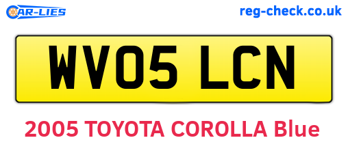 WV05LCN are the vehicle registration plates.