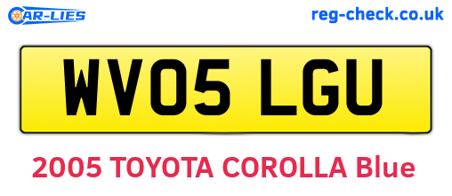 WV05LGU are the vehicle registration plates.