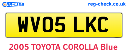 WV05LKC are the vehicle registration plates.